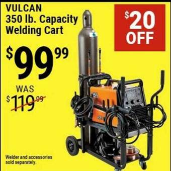 Harbor Freight Tools Vulcan 350 Lb. Capacity Welding Cart offer