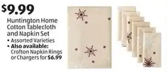 Aldi Huntington Home Cotton Tablecloth and Napkin Set offer