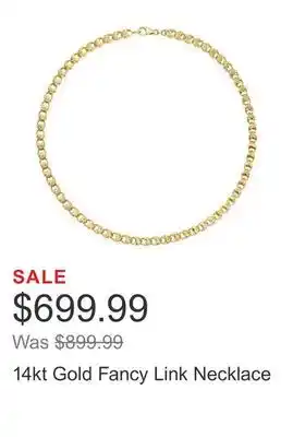 Costco 14kt gold fancy link necklace offer