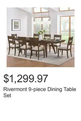 Costco Rivermont 9-piece dining table set offer