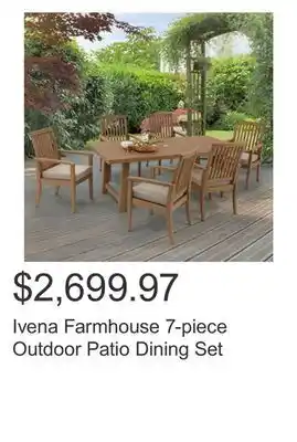 Costco Ivena farmhouse 7-piece outdoor patio dining set offer