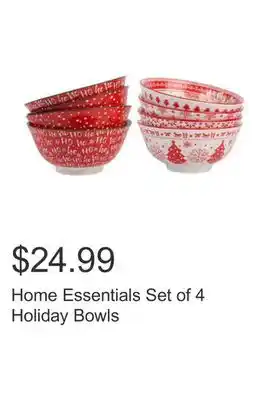 Costco Home essentials set of 4 holiday bowls offer
