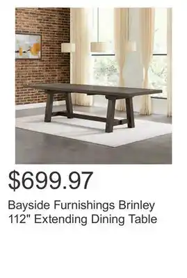 Costco Bayside furnishings brinley 112 extending dining table offer