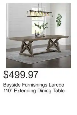 Costco Bayside furnishings laredo 110 extending dining table offer