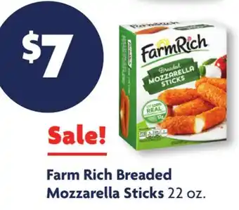 Family Dollar Farm rich breaded mozzarella sticks offer