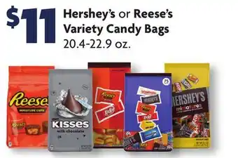 Family Dollar Hershey's or reese's variety candy bags offer