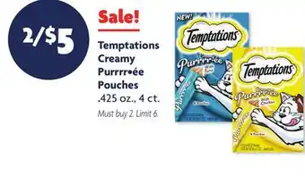 Family Dollar Temptations creamy purrrr • ée pouches offer