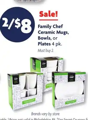 Family Dollar Family chef ceramic mugs, bowls, or plates offer