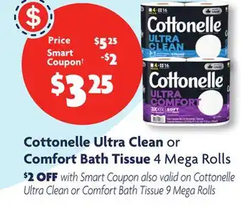 Family Dollar Cottonelle ultra clean or comfort bath tissue offer