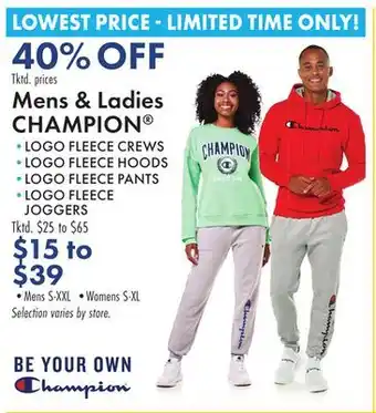 Boscov's Mens & ladies champion offer