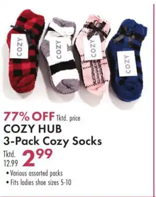 Boscov's Cozy hub 3-pack cozy socks offer