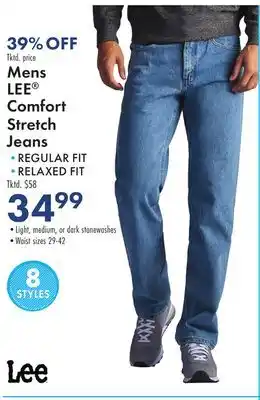 Boscov's Mens lee comfort stretch jeans offer