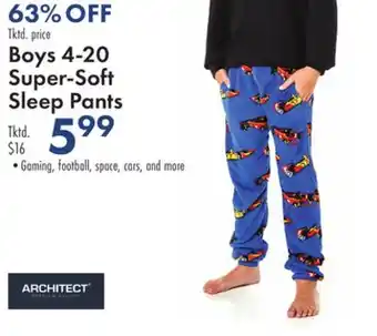 Boscov's Boys 4-20 super-soft sleep pants offer