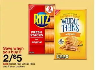 Target Select ritz, wheat thins and triscuit crackers offer