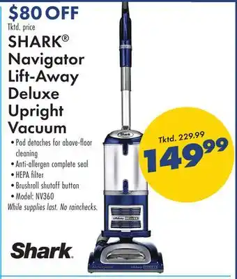 Boscov's Shark navigator lift-away deluxe upright vacuum offer