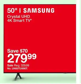 Target Samsung 50 crystal uhd 4k smart tv offer