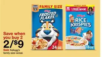 Target Kellogg's family-size cereal offer