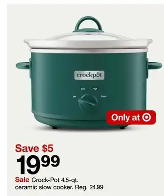 Target Crock-pot 4.5-qt. ceramic slow cooker offer