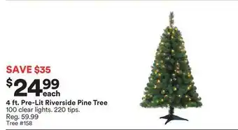 Michaels 4 ft. pre-lit riverside pine tree offer