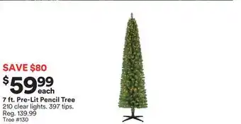Michaels 7 ft. pre-lit pencil tree offer