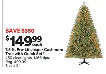 Michaels 7.5 ft. pre-lit jasper cashmere tree with quick set clear offer