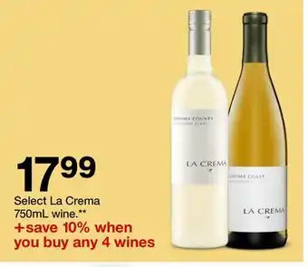 Target Select la crema 750ml wine offer