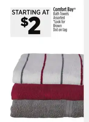 Dollar General Comfort bay bath towels offer