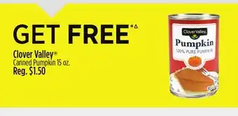 Dollar General Clover valley canned pumpkin offer