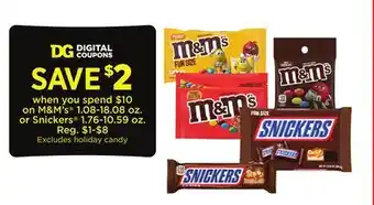 Dollar General M&m's or snickers offer