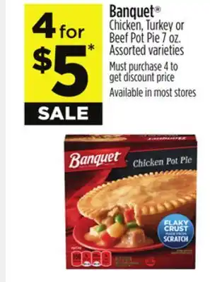 Dollar General Banquet chicken, turkey or beef pot pie offer