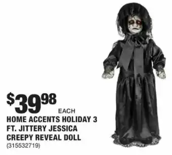 The Home Depot Home Accents Holiday 3 Ft. Jittery Jessica Creepy Reveal Doll offer