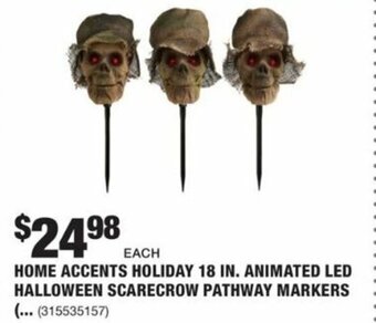 The Home Depot Home Accents Holiday 18 In.Animated LED Halloween Scarecrow Pathway Markers offer
