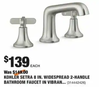 The Home Depot Kohler Setra 8 In. Widespread 2-Handle Bathroom Faucet offer