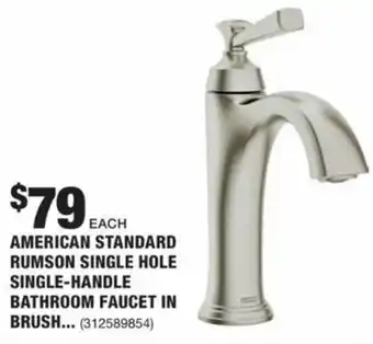 The Home Depot American Standard Rumson Single Hole Single-Handle Bathroom Faucet In Brush offer
