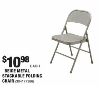 The Home Depot Beige Metal Stackable Folding Chair offer