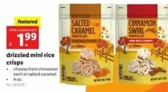 Lidl Drizzled Mini Rice Crisps 4 oz offer