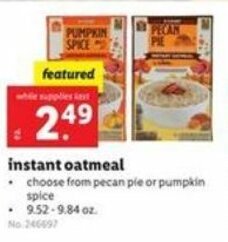 Lidl Instant Oatmeal offer