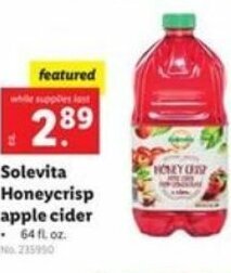Lidl Solevita Honeycrisp Apple Cider offer