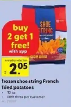 Lidl Frozen Shoe String French Fried Potatoes 32 oz offer