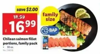 Lidl Chilean Salmon Fillet Portions, Family Pack 30 oz offer