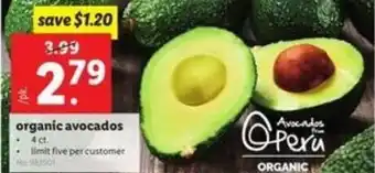 Lidl Oranic Avocados offer