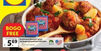 Lidl Steakhouse Naturals Grass Fed Angus Ground Beef, 85% Lean offer