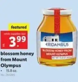 Lidl Blossom Honey From Mount Olympus 15.8 oz offer