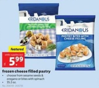 Lidl Frozen Cheese Filled Pastry offer
