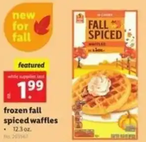 Lidl Frozen Fall Spiced Waffles 12.3 oz offer