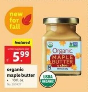Lidl Organic Maple Butter offer