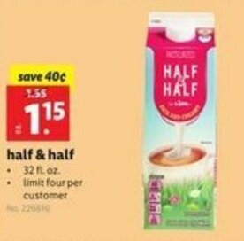 Lidl Half & Half offer