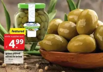 Lidl Green Pitted Olives In Brine 56 oz offer