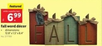 Lidl Fall Word Décor offer