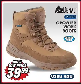 Big 5 Denali growler men's waterproof tactical service boots offer